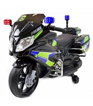 MOTO PATRULLERA POLICIA 12V PARA NIÑOS, ASIENTO CUERO, RUEDAS GOMA,  INDA218-LEG6951274